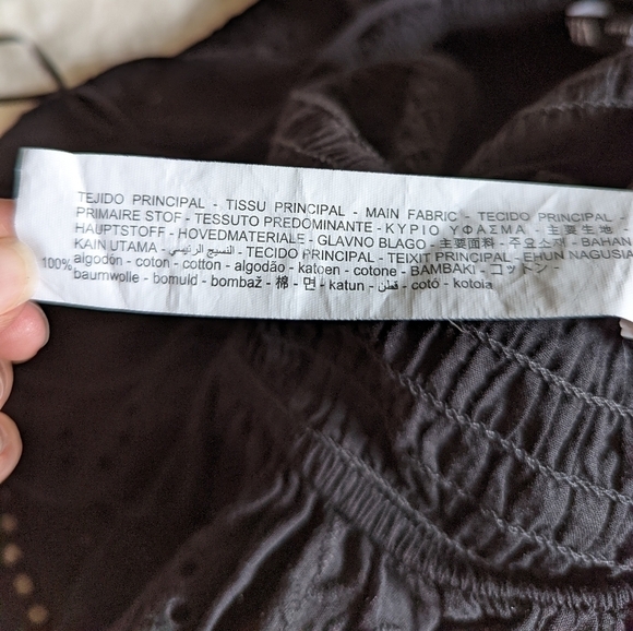 ZARA cotton embroidered smocked dress black xs - Picture 10 of 15